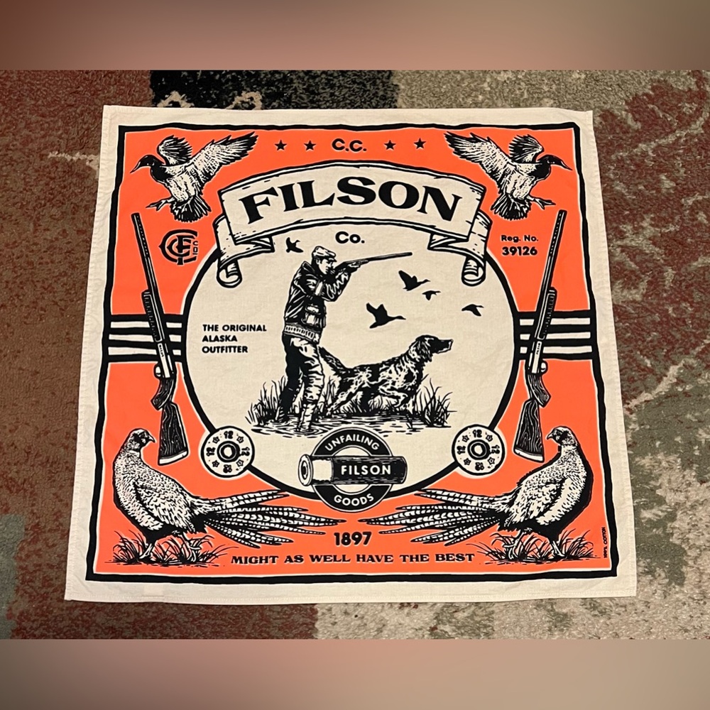 Filson Classic Sportsman Upland Bird Pheasant Duck Hunting Bandana ~ NWOT